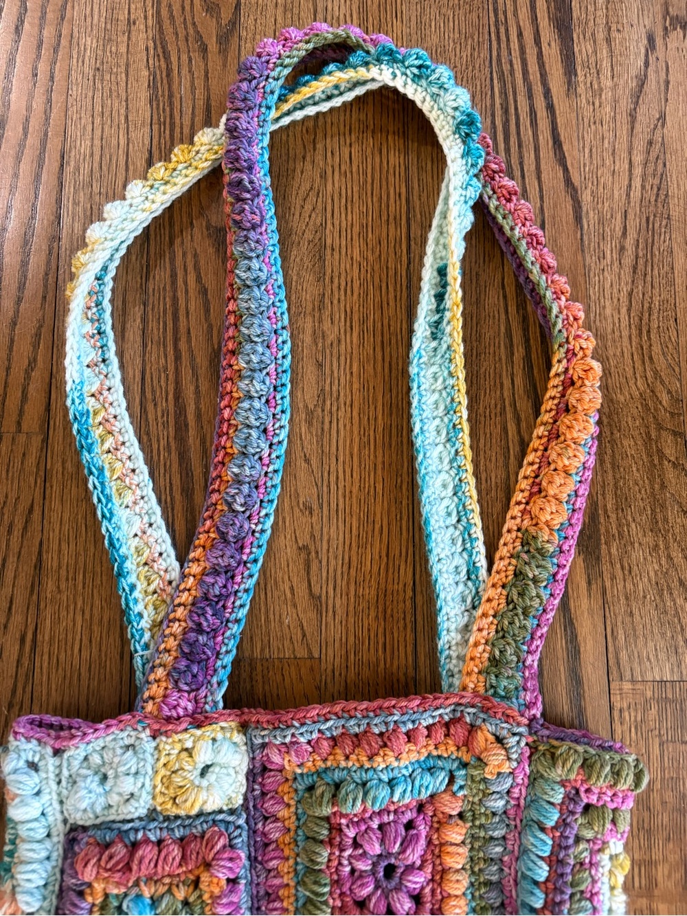HANDMADE - Multicolor Crochet Square Patchwork Bag - Picture 3 of 8